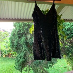 Black Sequin Party Dress 🌙
